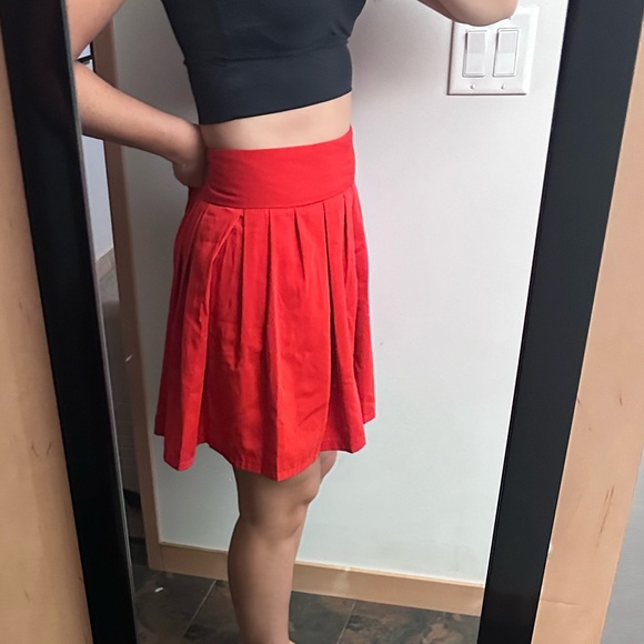 ChouYatou Red Pleated Skater Mini Skirt | Tennis Skirt Style | Size XL - Picture 1 of 3